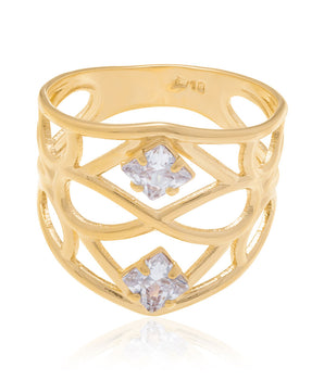 GOLD RING WITH ZIRCONIA