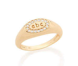 GOLD KID S RING WITH ZIRCONIA