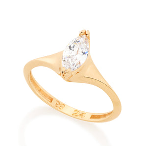 GOLD RING WITH ZIRCONIA