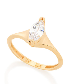 GOLD RING WITH ZIRCONIA