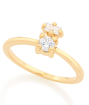 GOLD RING WITH ZIRCONIA