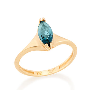 GOLD RING WITH CRYSTAL