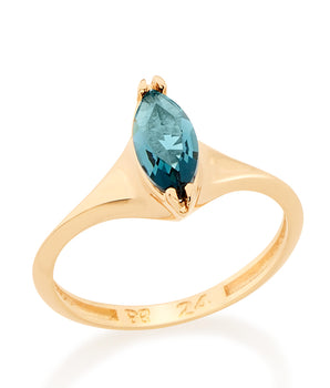 GOLD RING WITH CRYSTAL