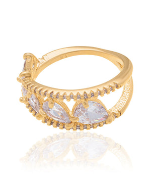 GOLD RING WITH ZIRCONIA