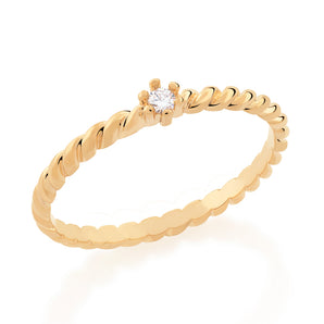 GOLD RING WITH ZIRCONIA