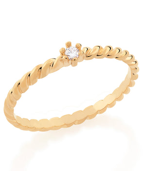 GOLD RING WITH ZIRCONIA