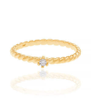 GOLD RING WITH ZIRCONIA