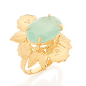 GOLD RING WITH CRYSTAL