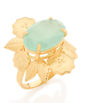 GOLD RING WITH CRYSTAL