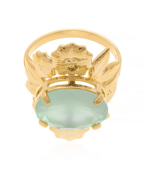 GOLD RING WITH CRYSTAL