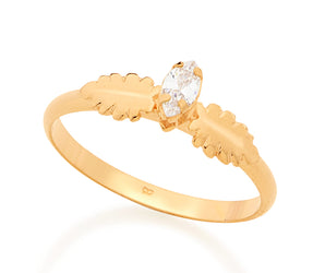 GOLD RING WITH ZIRCONIA