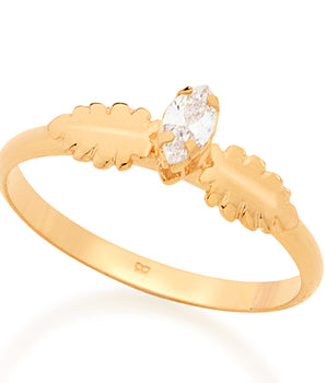 GOLD RING WITH ZIRCONIA