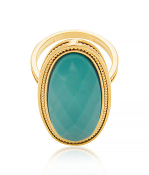 GOLD RING WITH CRYSTAL