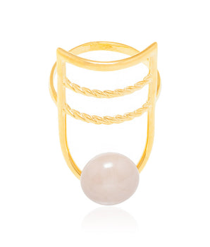 GOLD RING WITH PEARL