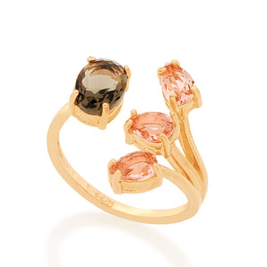 GOLD RING WITH CRYSTAL