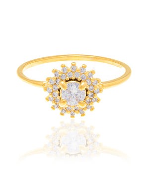 GOLD RING WITH ZIRCONIA