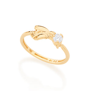 GOLD RING WITH ZIRCONIA
