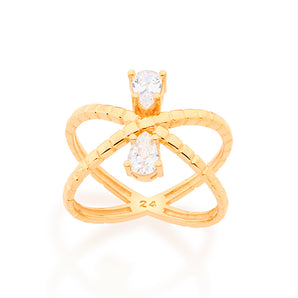 GOLD RING WITH ZIRCONIA