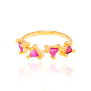GOLD FOUR TRIANGLE RING