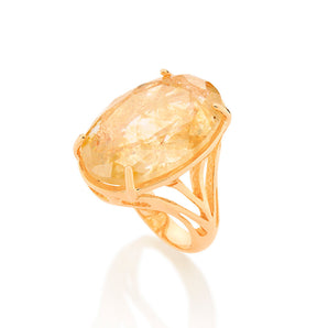 GOLD RING WITH CRYSTAL