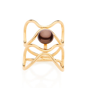 GOLD RING WITH PEARL