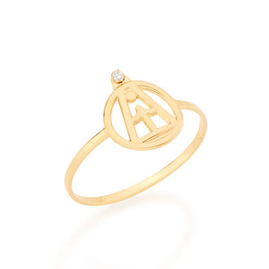 GOLD RING WITH ZIRCONIA