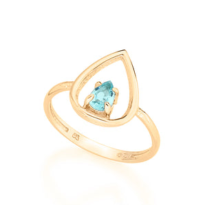 GOLD RING WITH CRYSTAL