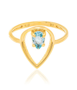 GOLD RING WITH CRYSTAL