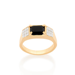 GOLD RING WITH CRYSTAL