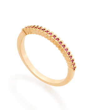 GOLD COLORFUL SKINNY RING IN PINK