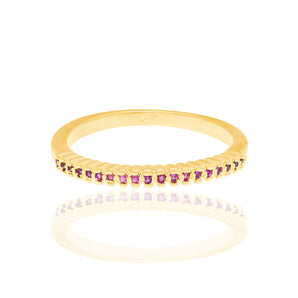 GOLD COLORFUL SKINNY RING IN PINK