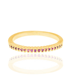 GOLD COLORFUL SKINNY RING IN PINK