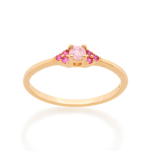 GOLD PINK DELICACY RING