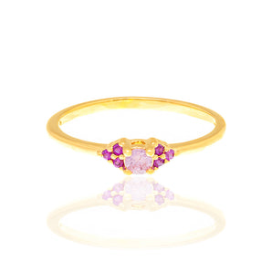 GOLD PINK DELICACY RING