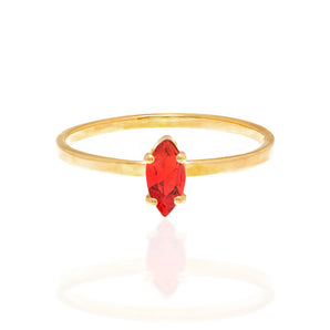 GOLD KID'S NAVETTE RING IN WHITE
