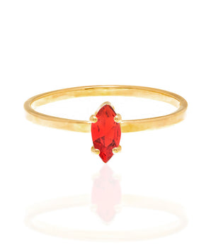 GOLD KID'S NAVETTE RING IN WHITE