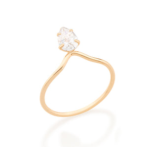 GOLD WATER DROPLET RING IN LIGHT PINK