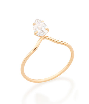 GOLD WATER DROPLET RING IN LIGHT PINK