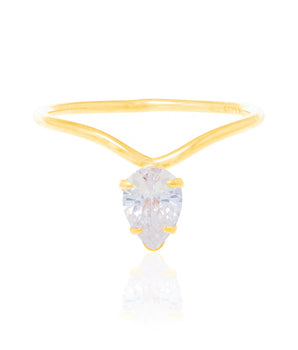 GOLD WATER DROPLET RING IN LIGHT PINK