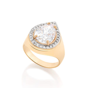 GOLD RING WITH ZIRCONIA