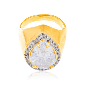 GOLD RING WITH ZIRCONIA