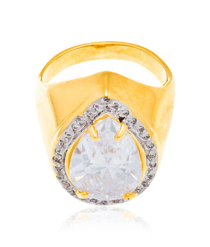 GOLD RING WITH ZIRCONIA