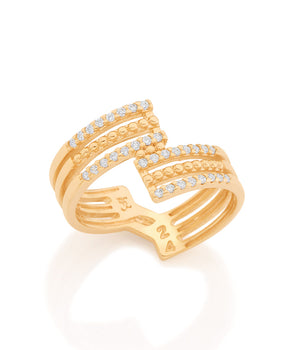 GOLD RING WITH ZIRCONIA