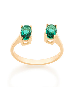 GOLD RING WITH CRYSTAL
