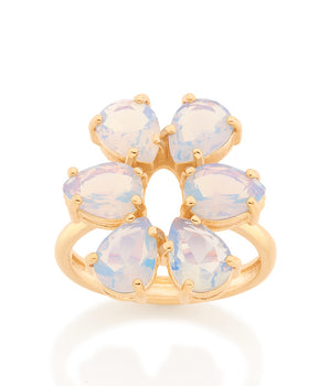 GOLD RING WITH CRYSTAL