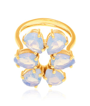 GOLD RING WITH CRYSTAL