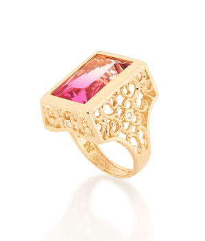 GOLD CELEBRATE PINK RING