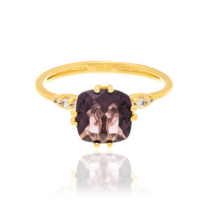 GOLD RING WITH CRYSTAL AND ZIRCONIA