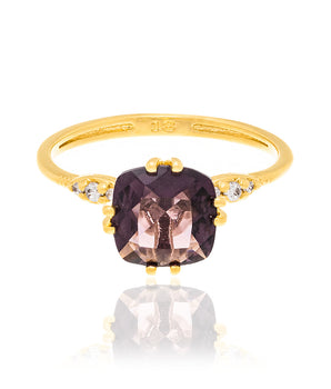 GOLD RING WITH CRYSTAL AND ZIRCONIA