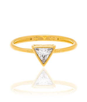 GOLD RING WITH ZIRCONIA